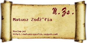 Matusz Zsófia névjegykártya